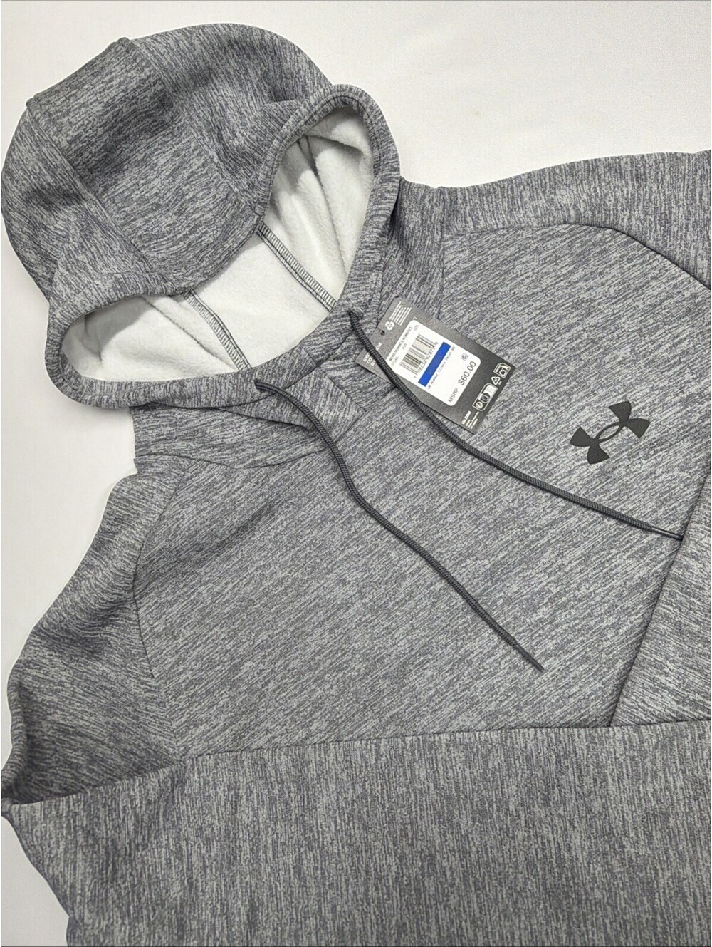 NWT Under Armour Hoodie Mens XL Grey Twist Fleece Pullover Hooded Sweatshirt
